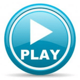 2ba82229f770c0013bb1a24cc4cee3e6 A blue play button with the word " play " written in it.